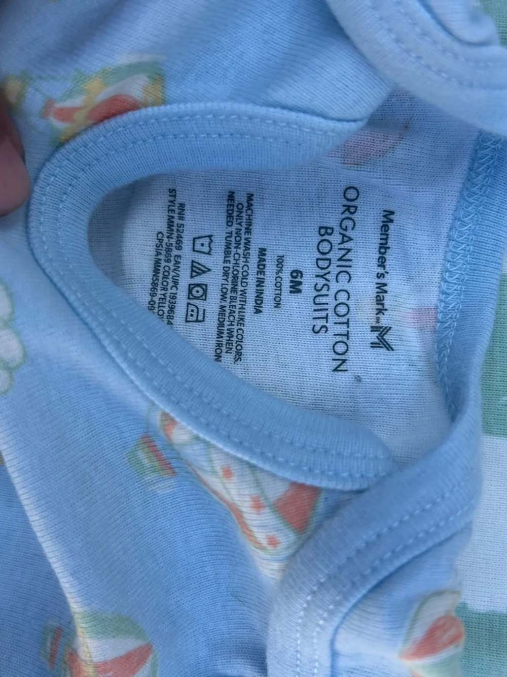 Blue Hot Air Balloon & Coral Ribbed Baby bodysuit Set